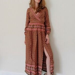 RAGA Avah Split Front Boho Maxi Dress XS